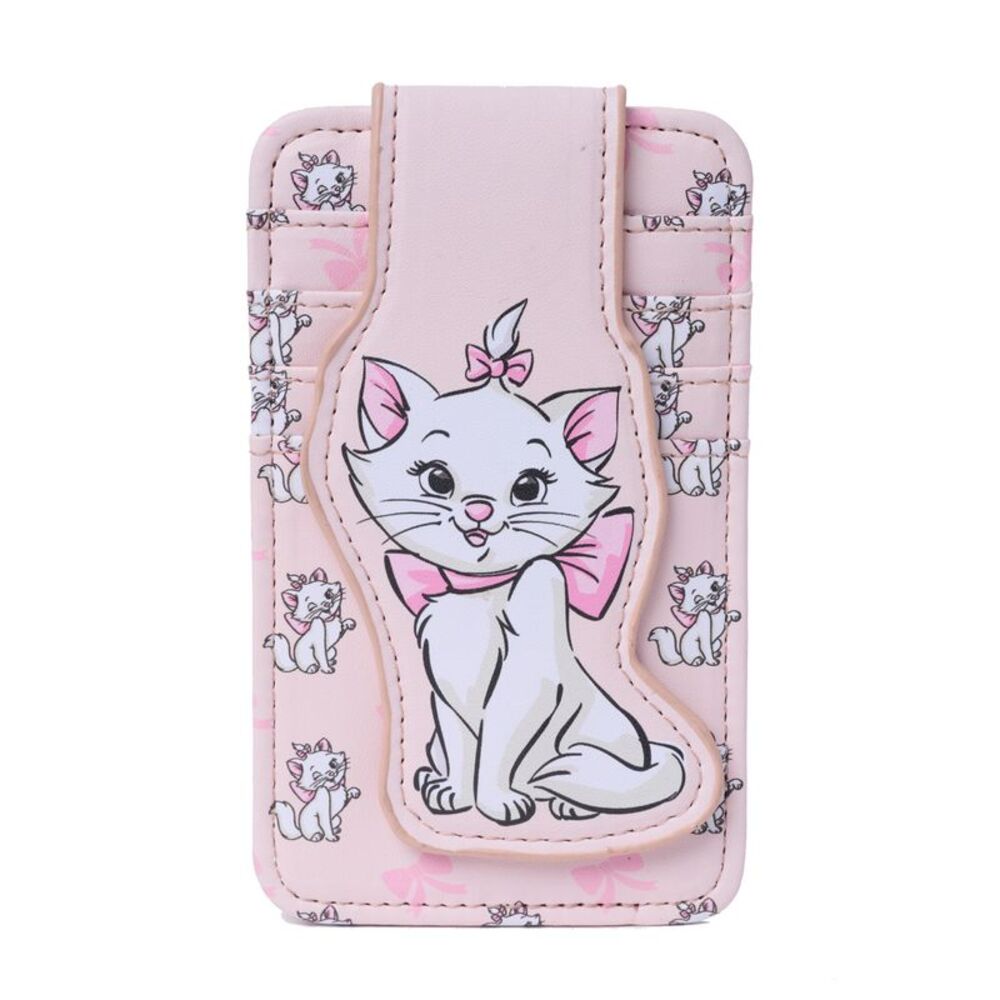 Disney Aristocats Marie Cat Card Holder Wallet Snap Pink Bow Faux Leather Cute